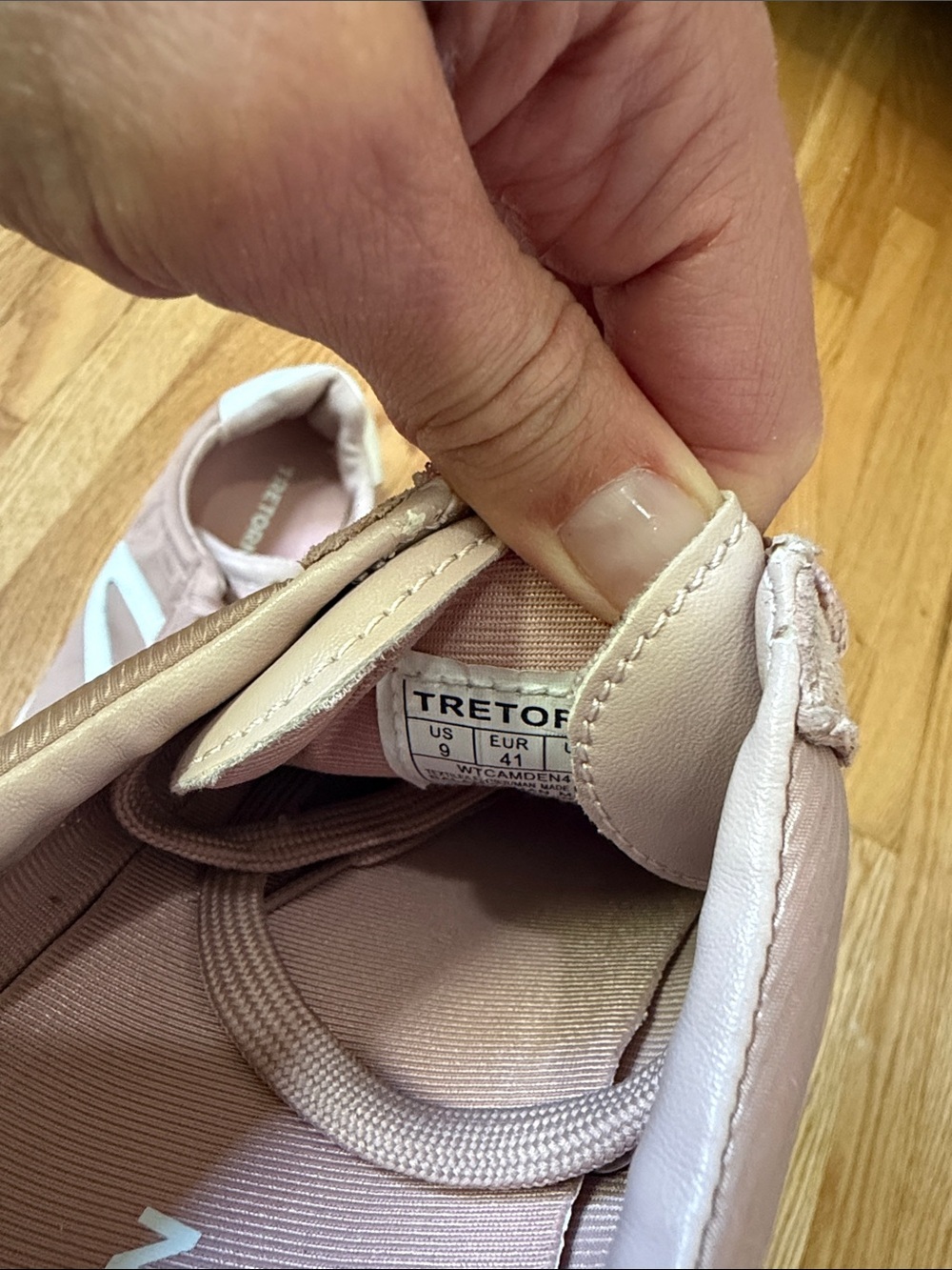 Tretorn Blush Pink and Cream Classic Low-Tops - Picture 3 of 10